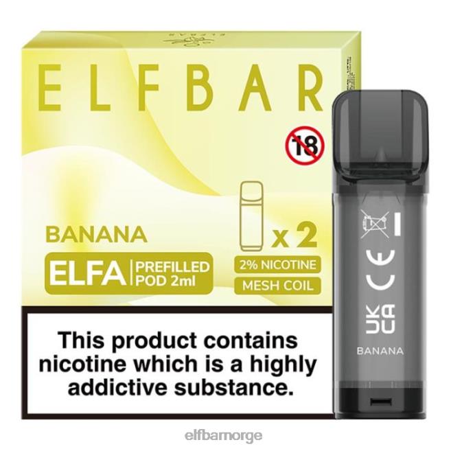 elfbar elfa ferdigfylt pod - 2ml - 20mg (2 pakke) 86L26105 banan