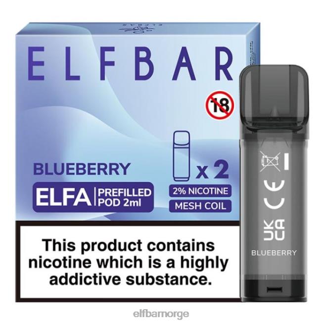 elfbar elfa ferdigfylt pod - 2ml - 20mg (2 pakke) 86L26106 blåbær