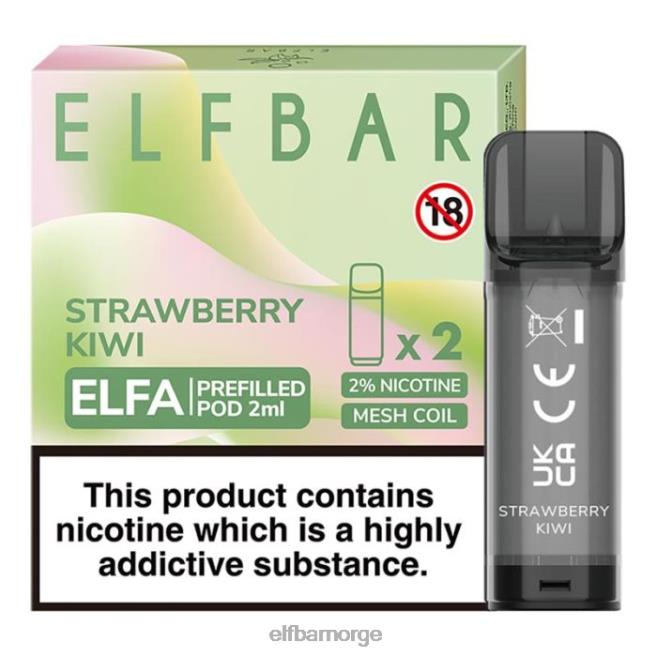 elfbar elfa ferdigfylt pod - 2ml - 20mg (2 pakke) 86L26107 jordbær kiwi