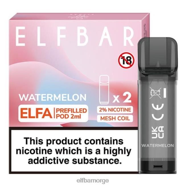 elfbar elfa ferdigfylt pod - 2ml - 20mg (2 pakke) 86L26108 vannmelon