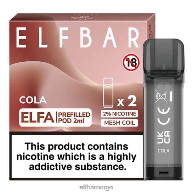 elfbar elfa ferdigfylt pod - 2ml - 20mg (2 pakke) 86L26109 cola