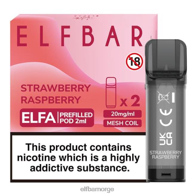 elfbar elfa ferdigfylt pod - 2ml - 20mg (2 pakke) 86L26112 jordbær bringebær