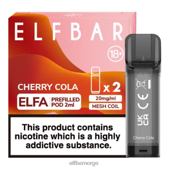 elfbar elfa ferdigfylt pod - 2ml - 20mg (2 pakke) 86L26113 kirsebær cola