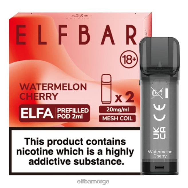 elfbar elfa ferdigfylt pod - 2ml - 20mg (2 pakke) 86L26121 vannmelon kirsebær