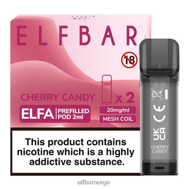 elfbar elfa ferdigfylt pod - 2ml - 20mg (2 pakke) 86L26131 kirsebærgodteri