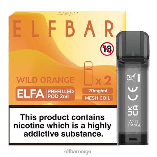 elfbar elfa ferdigfylt pod - 2ml - 20mg (2 pakke) 86L26133 vill appelsin