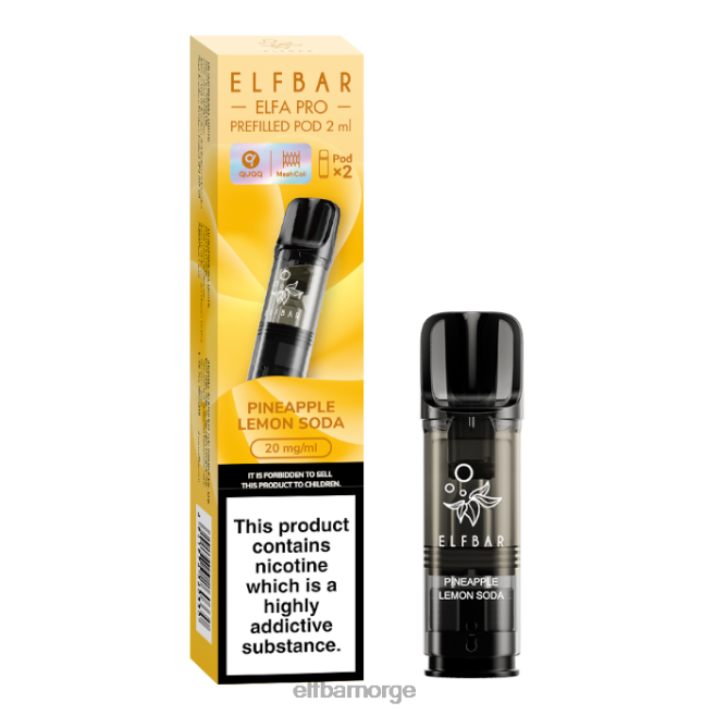 elfbar elfa pro ferdigfylte pods - 20mg - 2pk 86L2696 ananas sitron qi