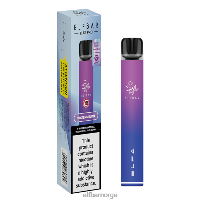 elfbar elfa pro podsett - oppladbar 86L2667 aurora lilla + vannmelon ferdigfylt pod