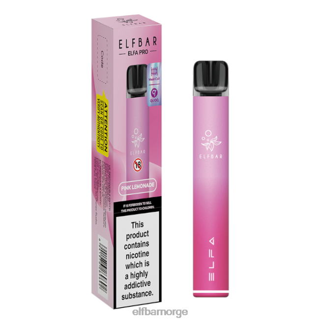 elfbar elfa pro podsett - oppladbar 86L2672 rosa + rosa limonade ferdigfylt pod