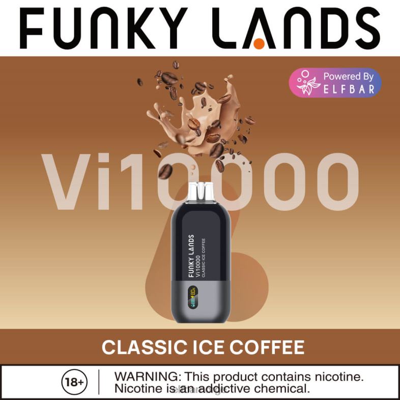 ELFBAR funky lands best flavor disponibel vape vi10000 isserie klassisk iskaffe X4424155