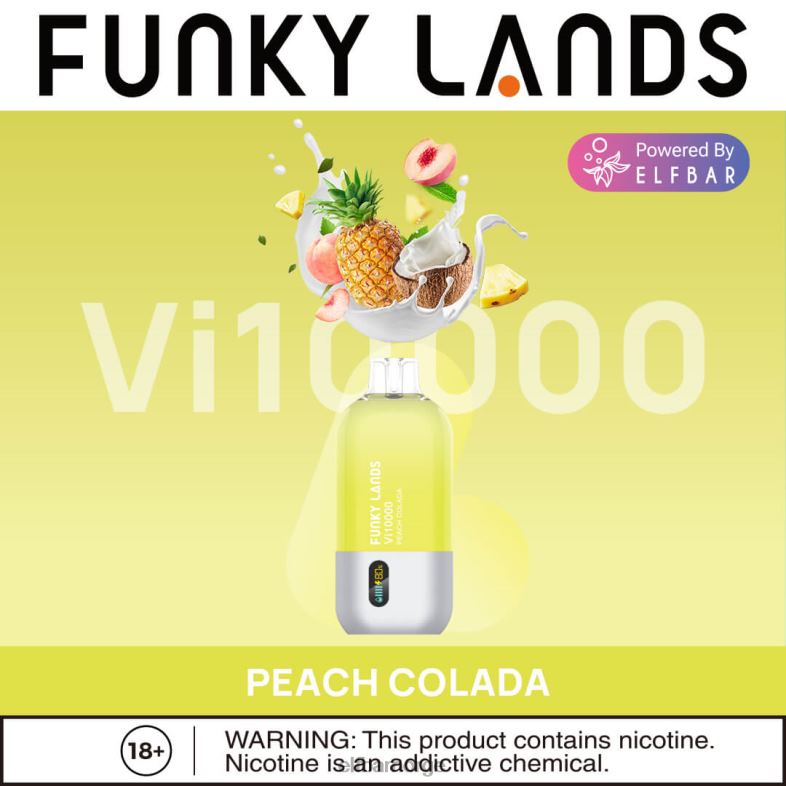 ELFBAR funky lands engangs vape vi10000 puffs fersken colada X4424162