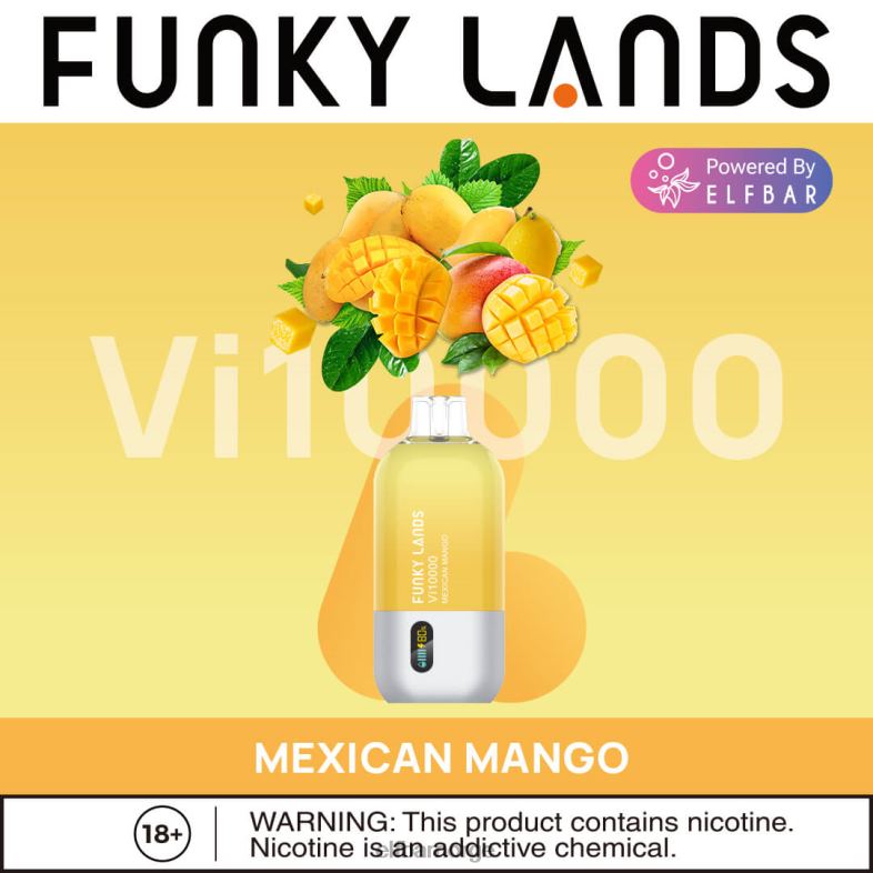 ELFBAR funky lands engangs vape vi10000 puffs meksikansk mango X4424166